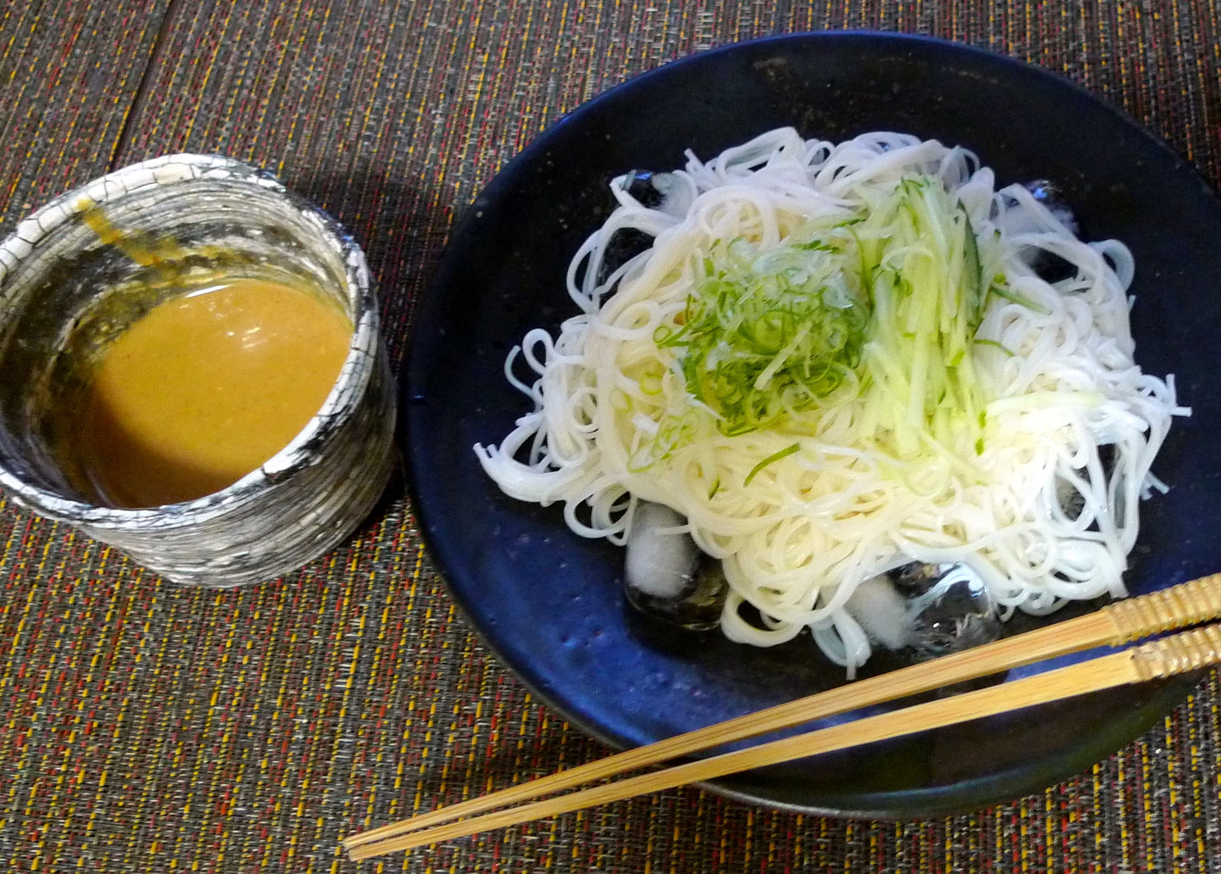 Cold Summer Somen with Sesame-Miso Dipping Sauce