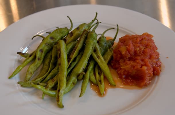 Grilled Kyoto-style Peppers with Tomato Puree 